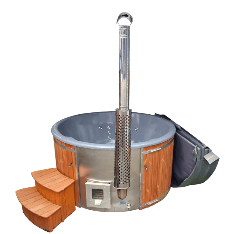 FULL Deluxe Wood Fire Kit Spa Grey / Wood