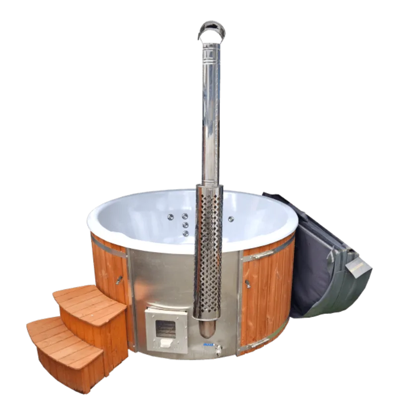 FULL Deluxe Wood Fire Kit Spa White / Wood
