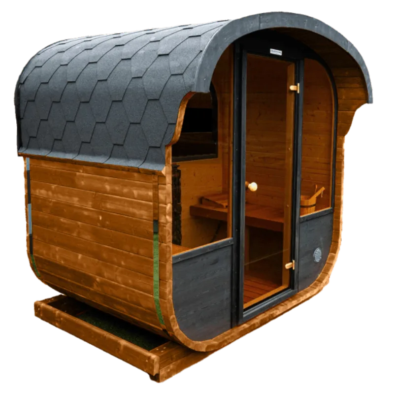 New Cube Sauna 200cm PRE ASSEMBLED With 6.8KW Heater (Light Oak)