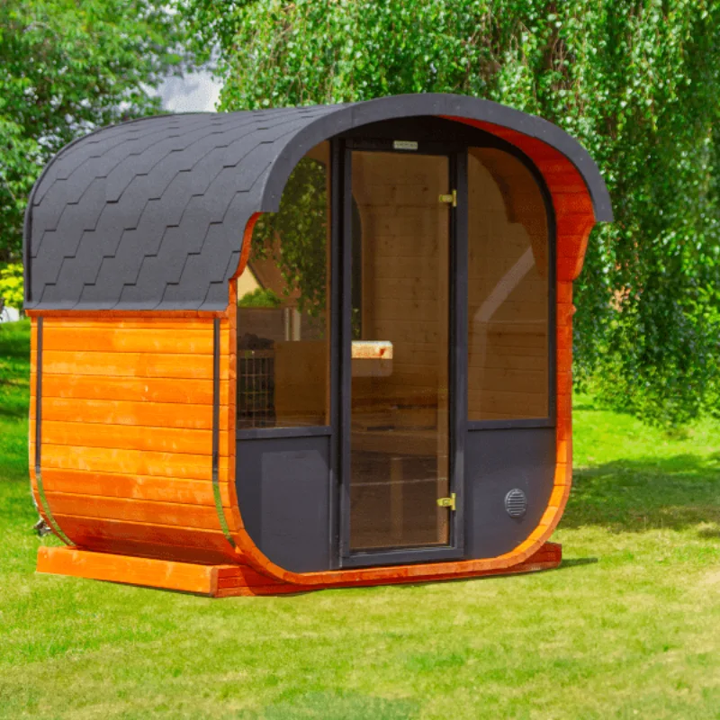 New Cube Sauna 200cm PRE ASSEMBLED With HPC704XW Wifi 6.8KW Heater (Red Wood)