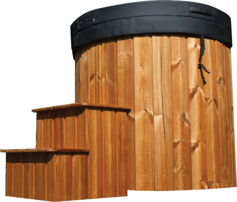 Solo Ice Bath Grey Shell - Light Oak (With Matching Steps)