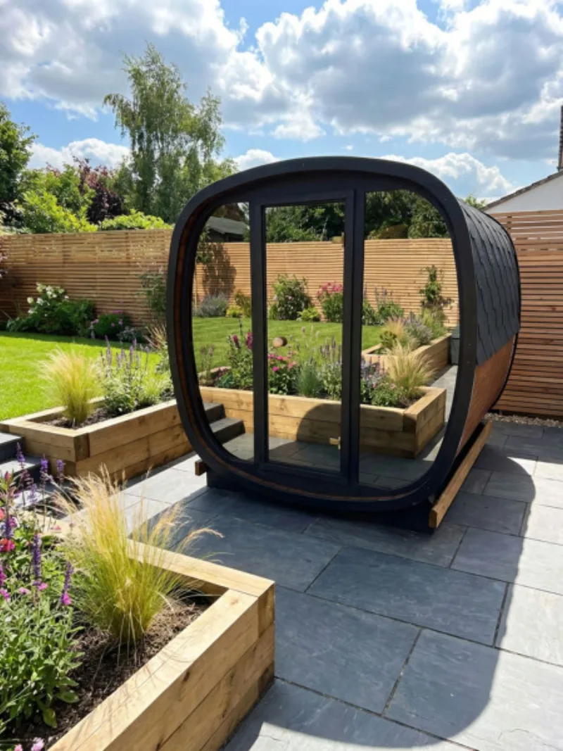 Woodchop Mirrored Sauna 160cm Thermowood (Flat Pack)